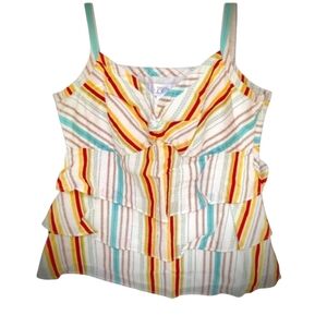 Y2K Ann Taylor LOFT Spring Summer Boho Top Cotton Size 2